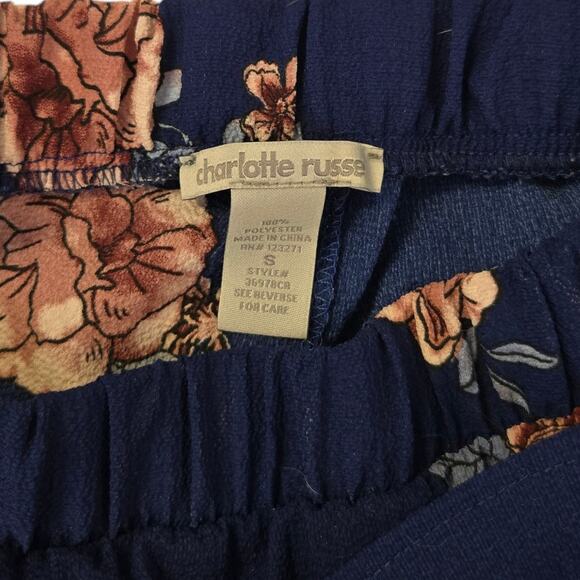 Charlotte Russe Womens Floral Pants Small Skirt Overlay Wide Leg Cottagecore - Picture 6 of 6